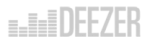 Logotipo blanco de Deezer con barras de ecualizador